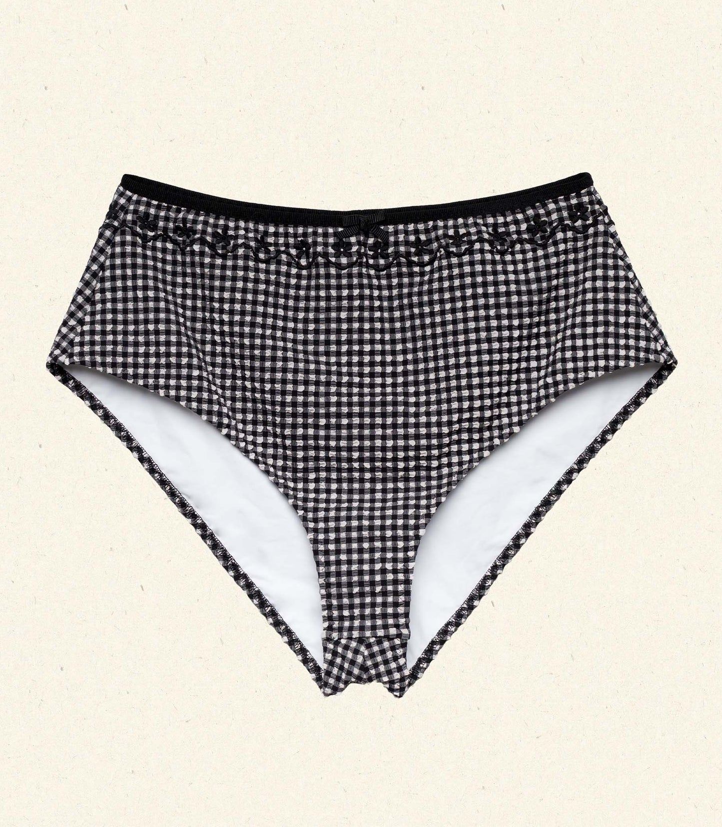 ALEX HIGH WAIST BIKINI BOTTOM -- LA MADDALENA GINGHAM