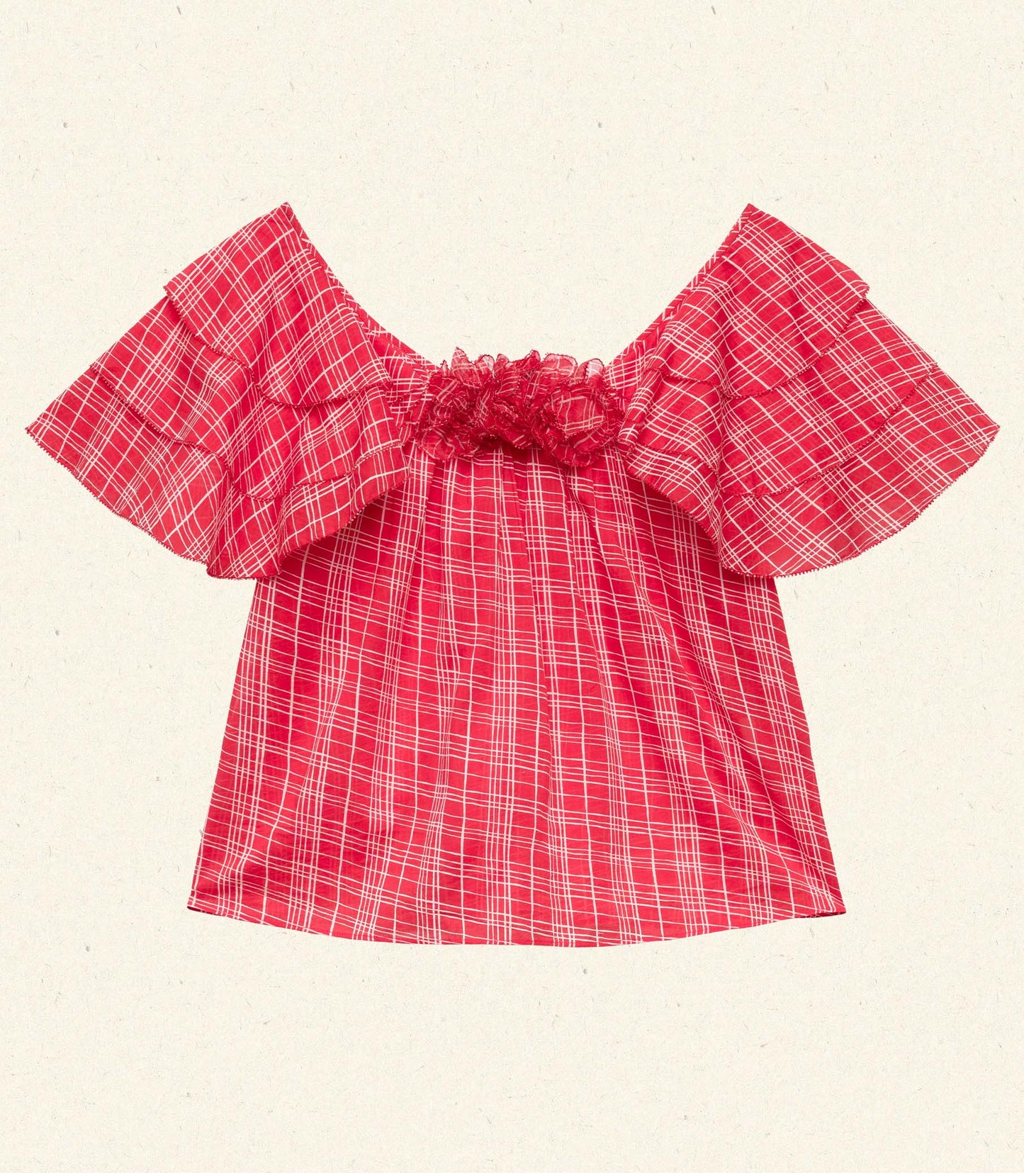 ANALICIA TOP -- SYLVIE PLAID