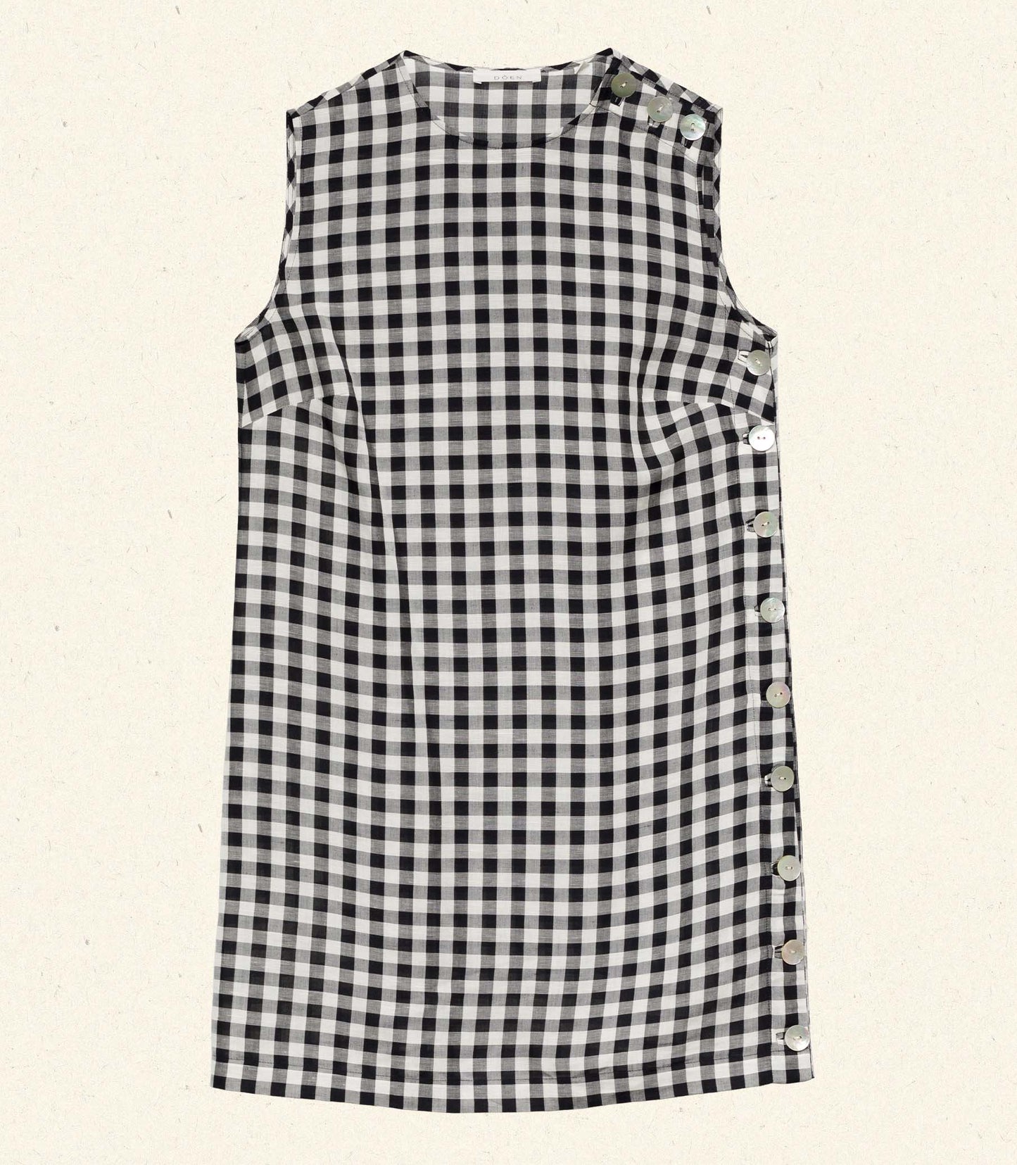 CORALIE DRESS -- BLACK MARILYN GINGHAM