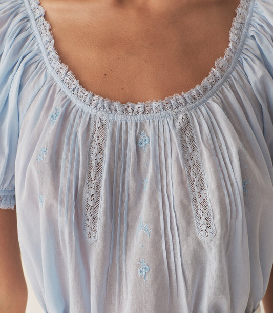FREDERICA TOP -- ICY BLUE