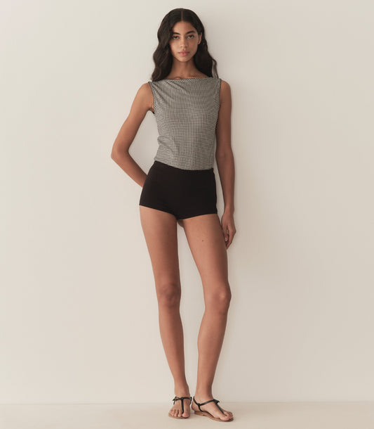 IDA TANK -- NOIR LA MADDALENA GINGHAM