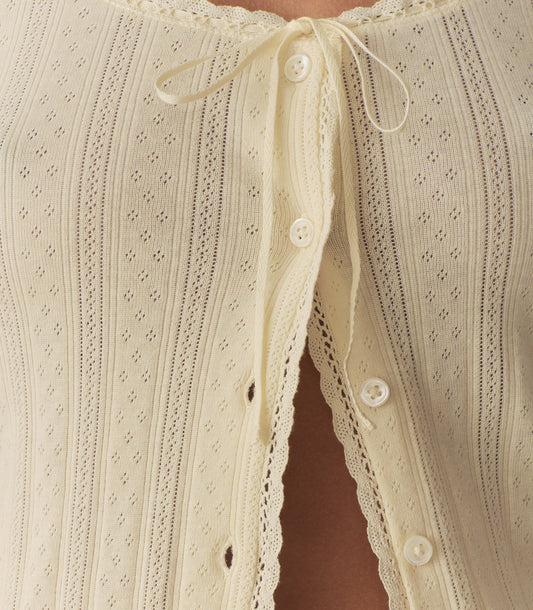 LARA TEE -- CREME CITRON QUELLE JOLIE POINTELLE