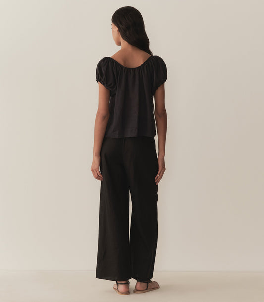 LAVON LINEN PANT -- BLACK