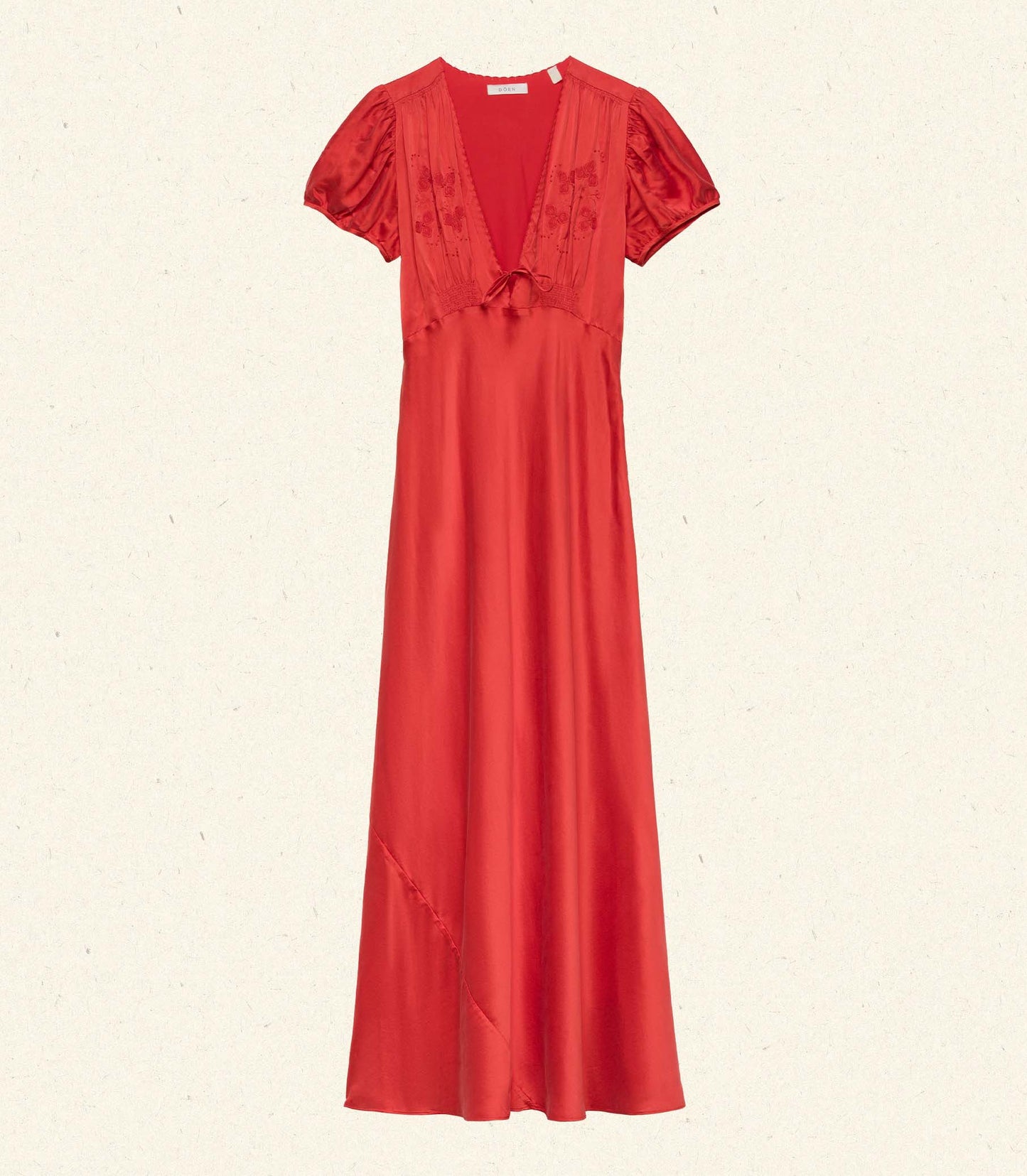 LEANA DRESS -- FIERY CORAL