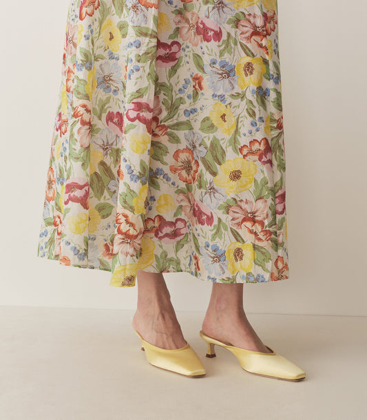 LUMA HEEL -- LEMON SATIN