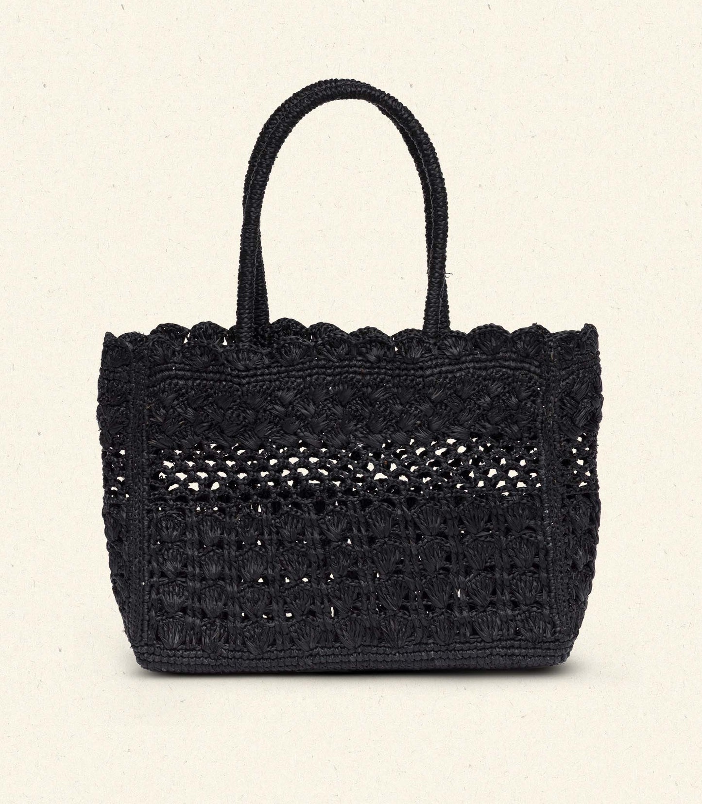 ORLA BAG -- BLACK RAFFIA