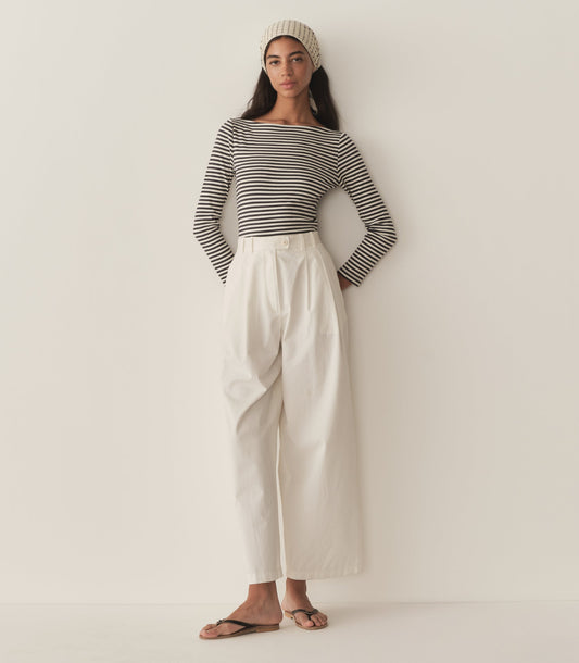 PAULETTE TEE -- NAVY NANTUCKET STRIPE