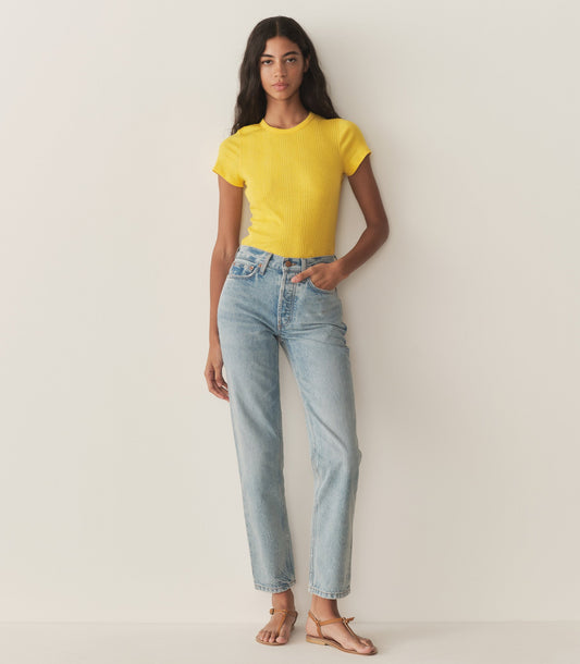 VIVI CASHMERE TEE -- CITRUS