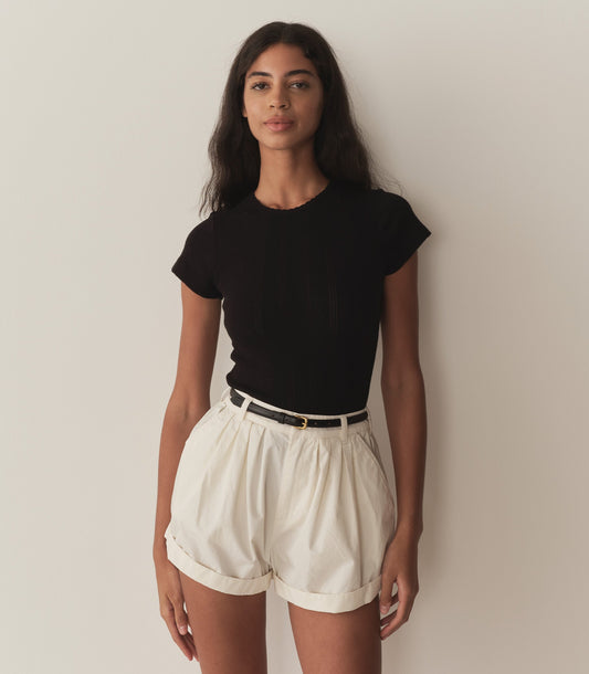 VIVI TEE -- BLACK QUELLE JOLIE POINTELLE