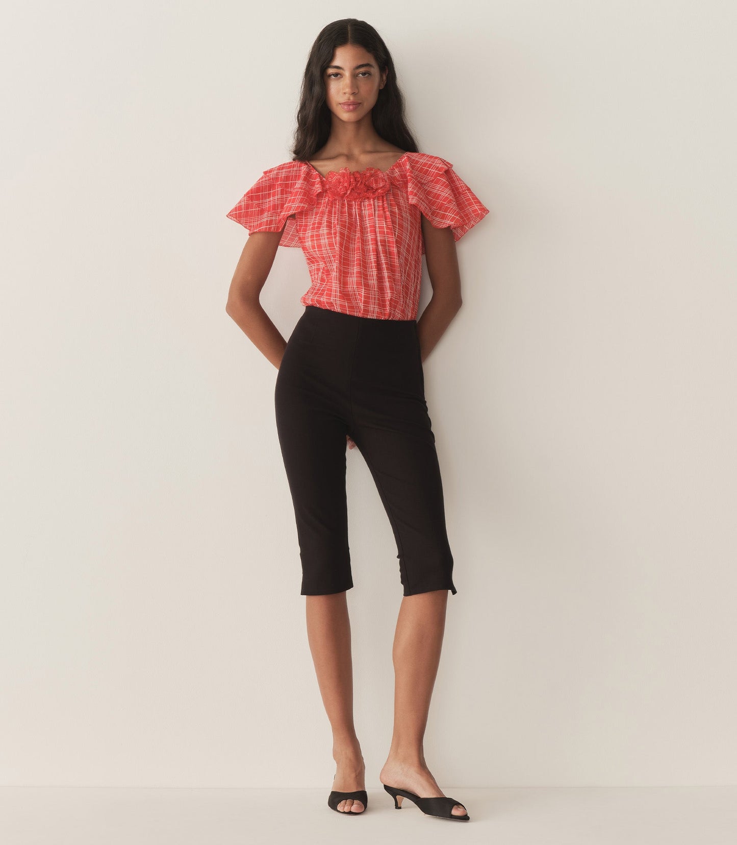 ANALICIA TOP -- SYLVIE PLAID