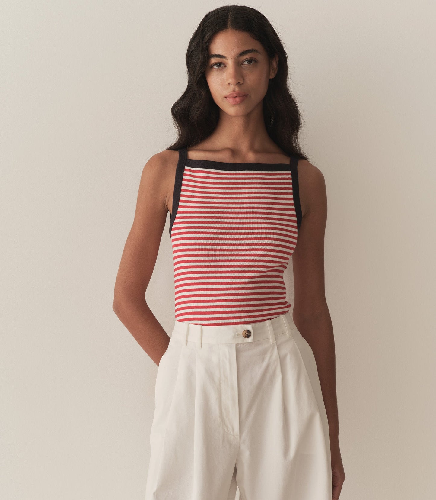 ANDREA TANK -- ROUGE NANTUCKET STRIPE