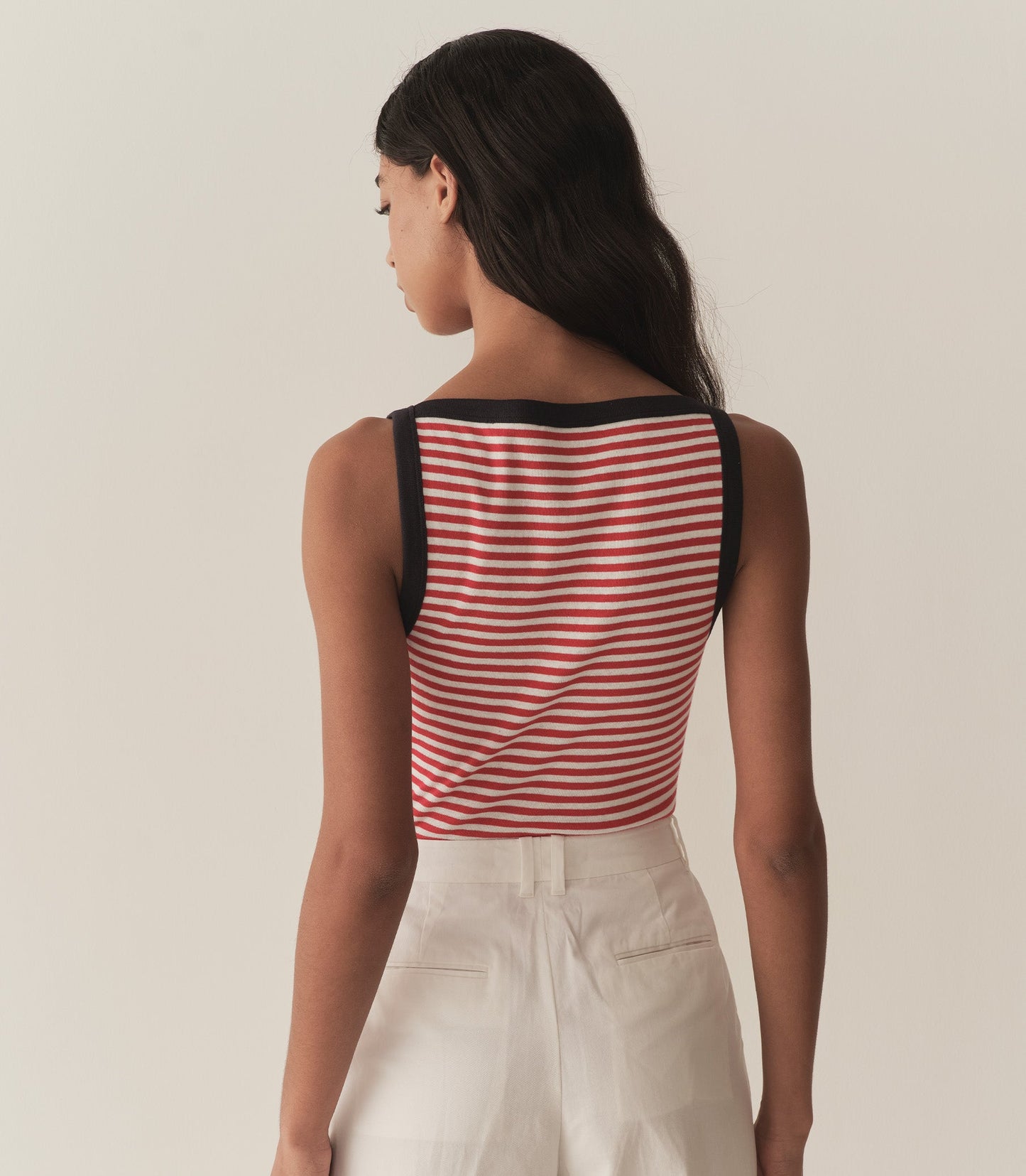 ANDREA TANK -- ROUGE NANTUCKET STRIPE
