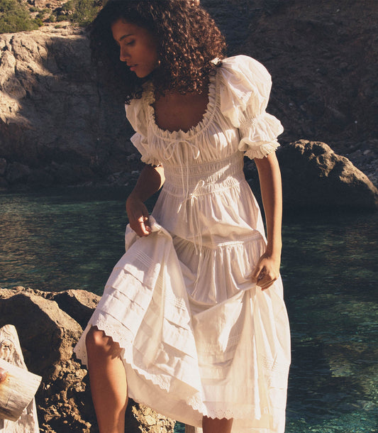 BARDOT DRESS -- POWDER