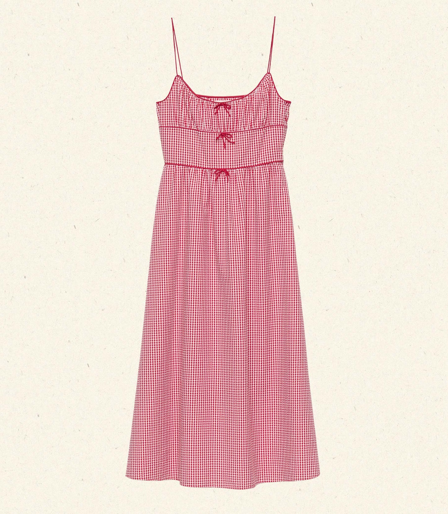 BELLINE DRESS -- ROUGE LA MADDALENA GINGHAM