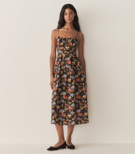 BENOIT DRESS -- NOIR WILD ROSE