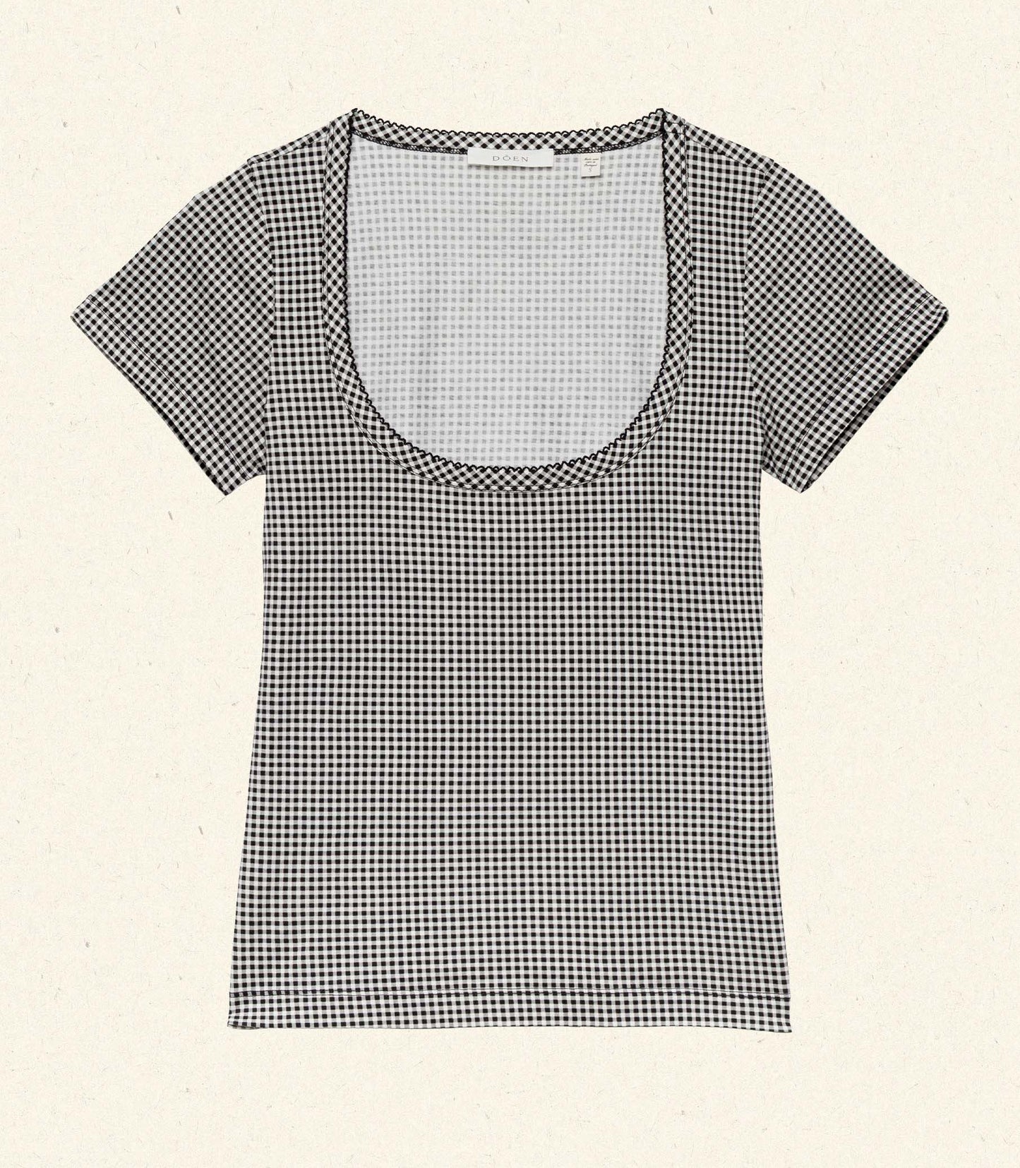 BRIGITTE TEE -- NOIR LA MADDALENA GINGHAM