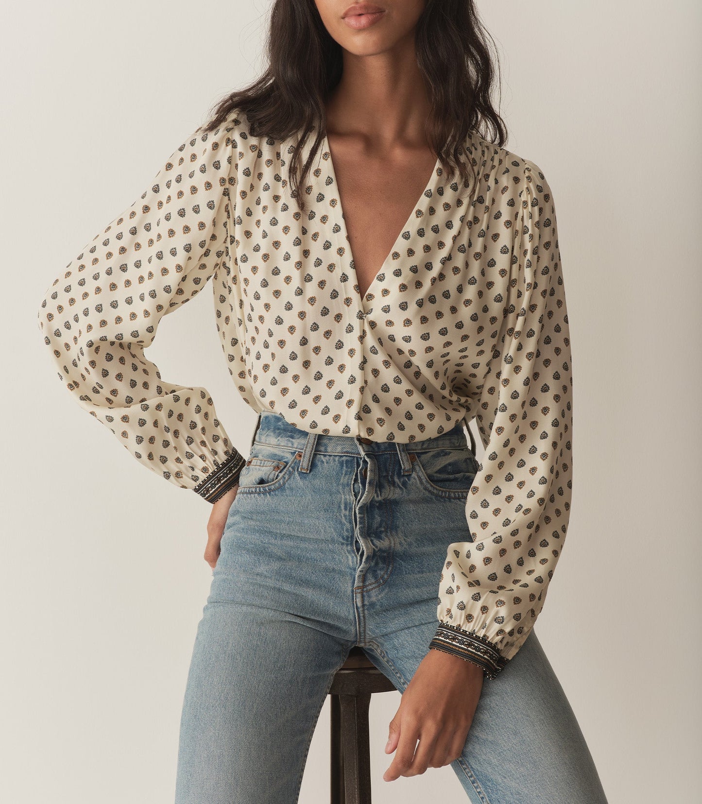 CANDACE TOP -- RIVIERA FOULARD