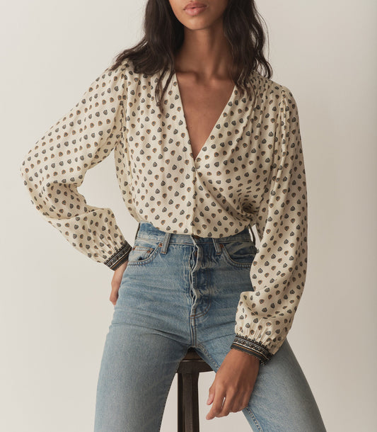 CANDACE TOP -- RIVIERA FOULARD