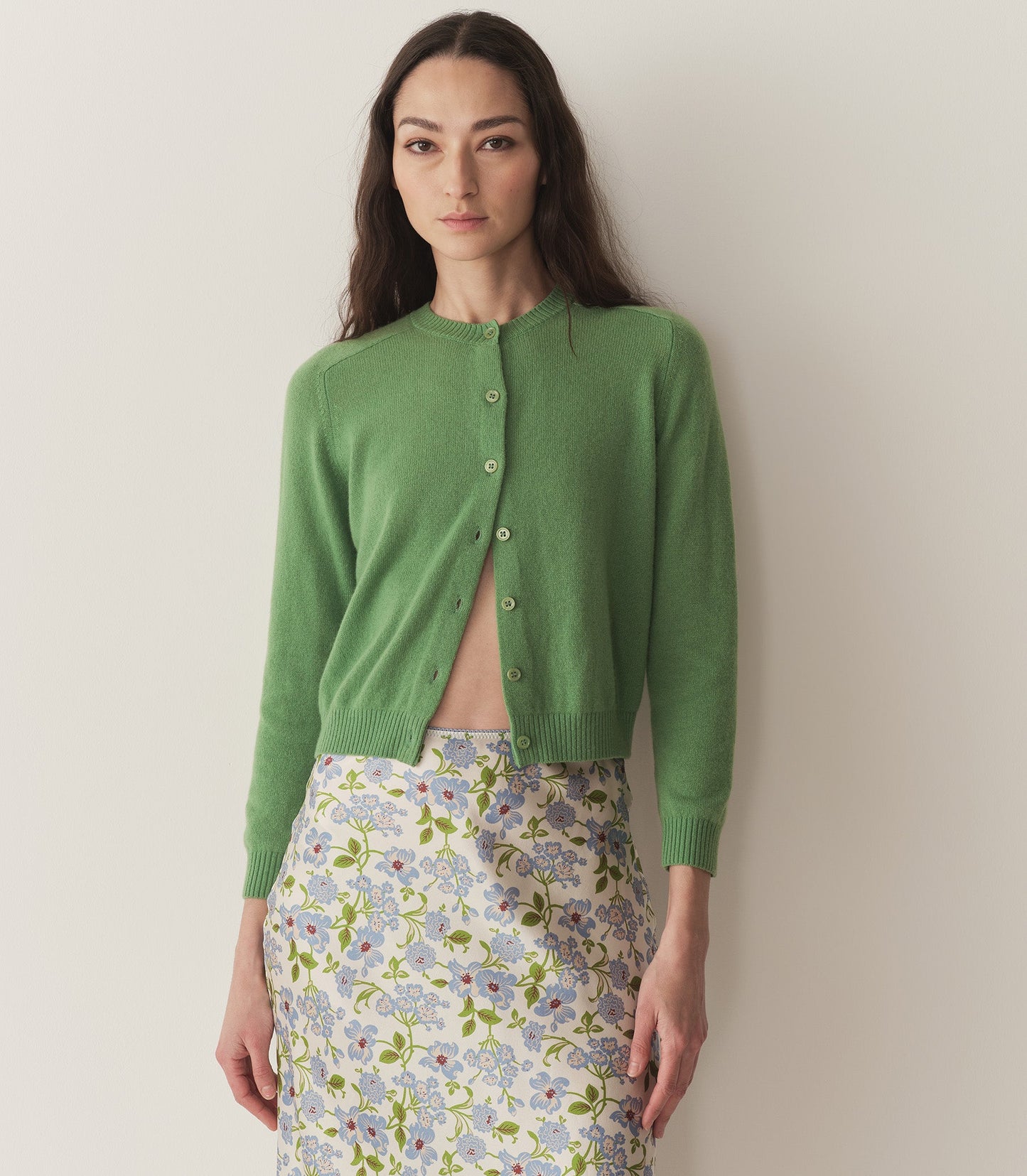 CLAUDINE CARDIGAN -- LIGHT KELLY GREEN