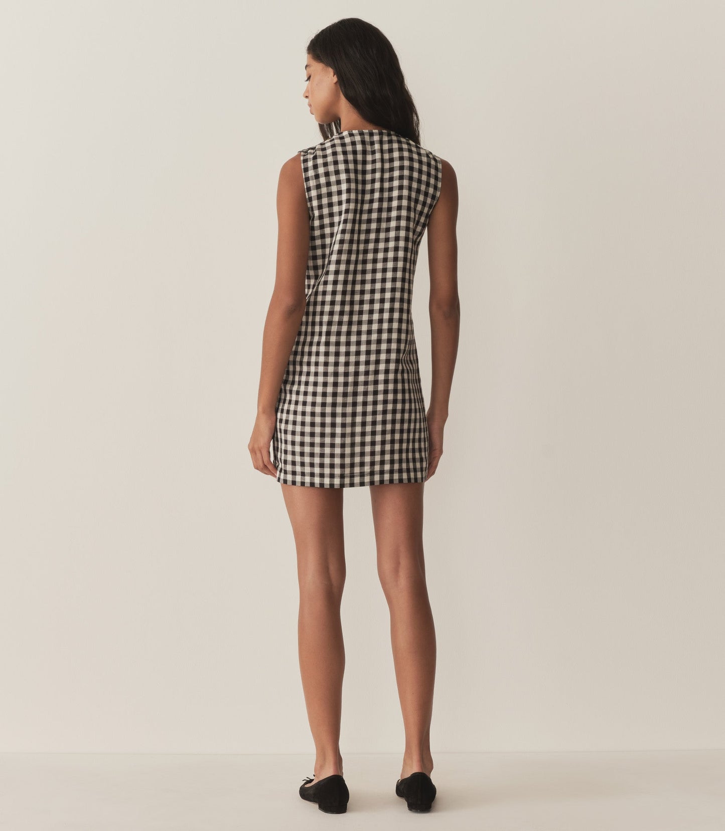 CORALIE DRESS -- BLACK MARILYN GINGHAM