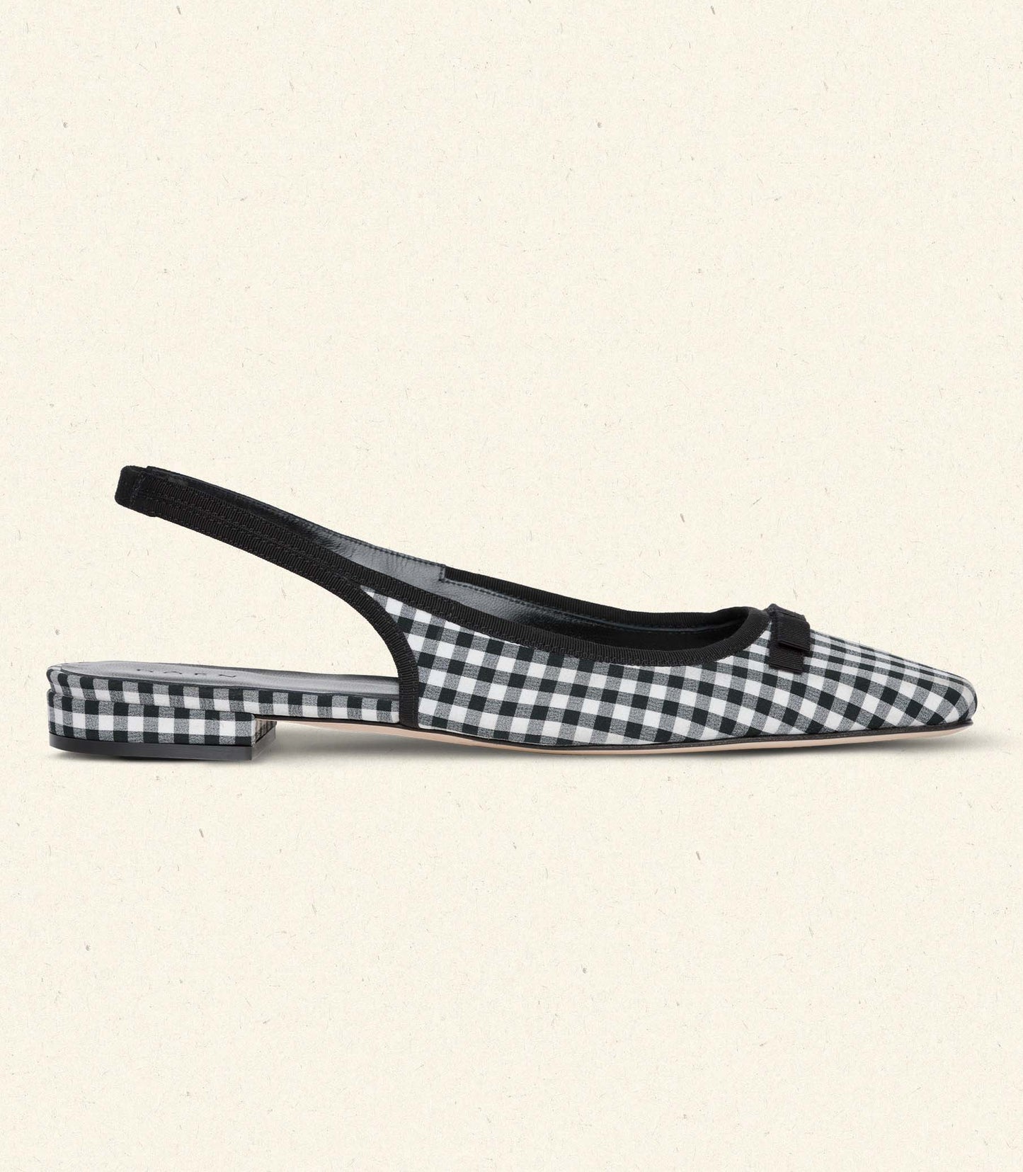 COSSIMA SLINGBACK -- BLACK AND WHITE GINGHAM