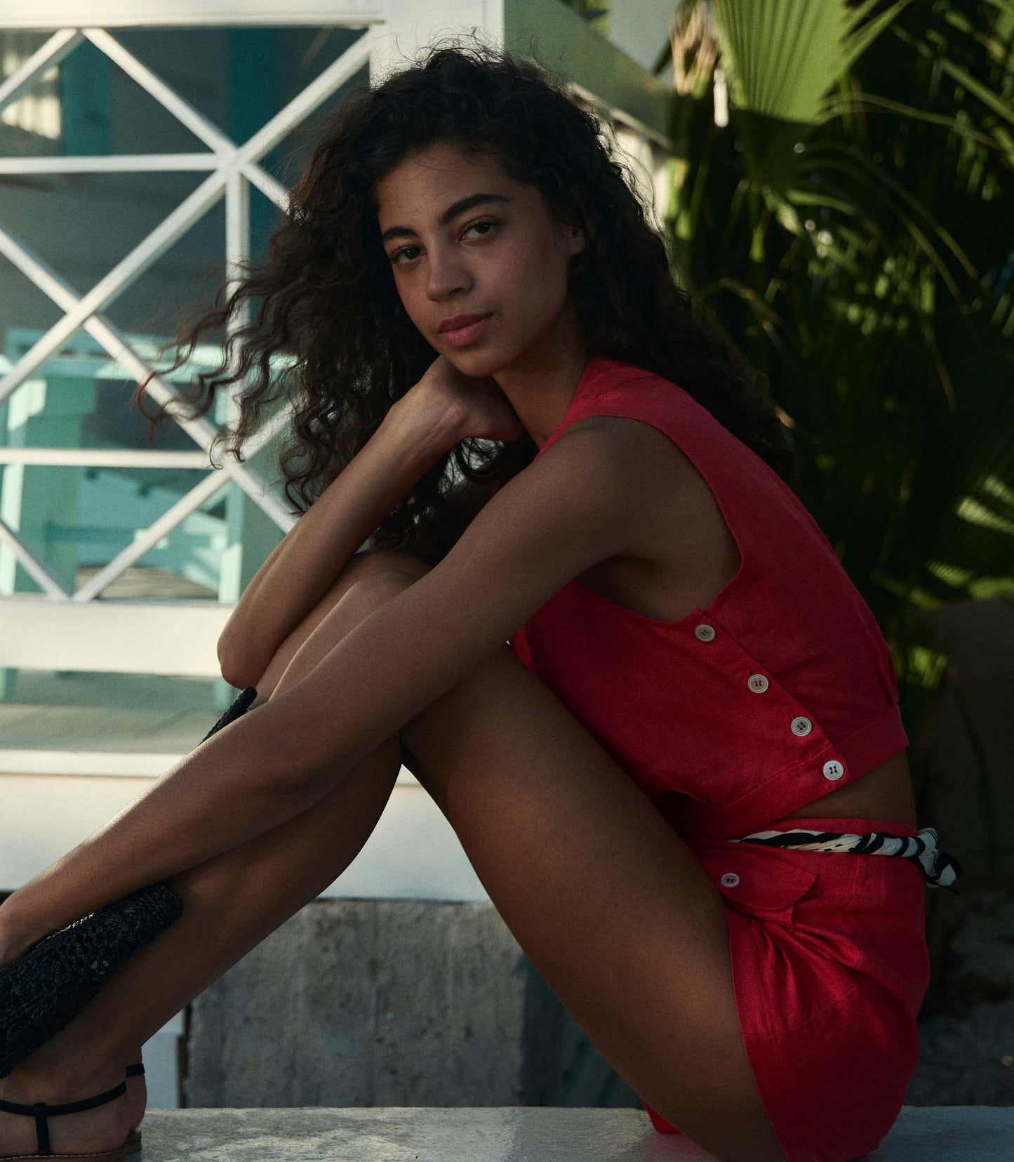 DORIS TOP -- SCARLET