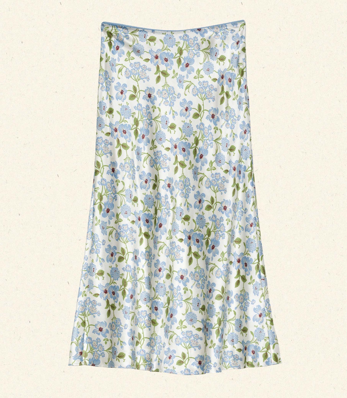 ELOWENA SKIRT -- IVORY STRAWBERRY MOON FLORAL