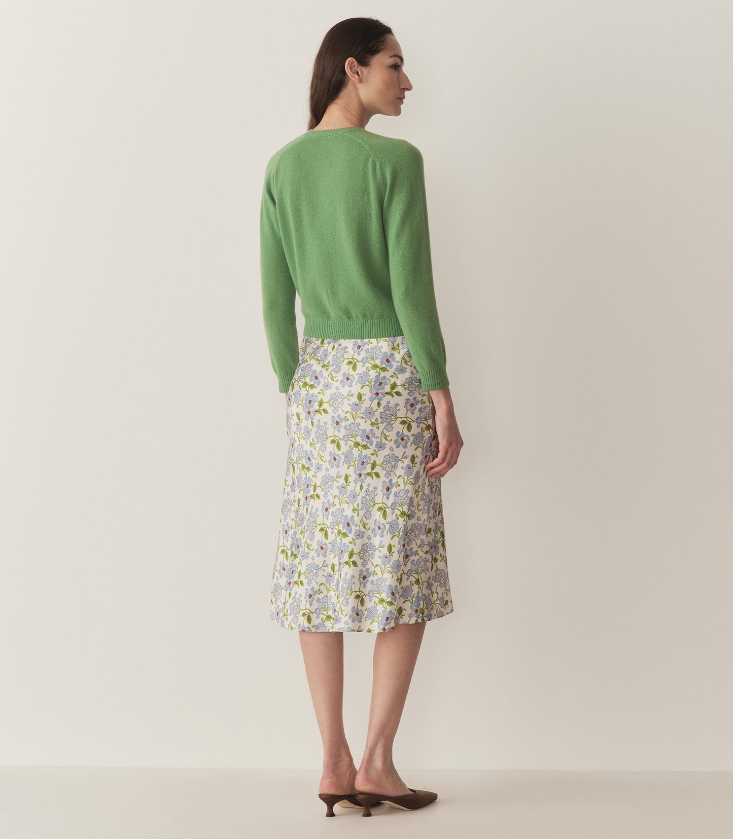 ELOWENA SKIRT -- IVORY STRAWBERRY MOON FLORAL