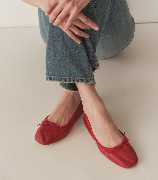 FIFI BALLET FLAT -- RED NAPPA