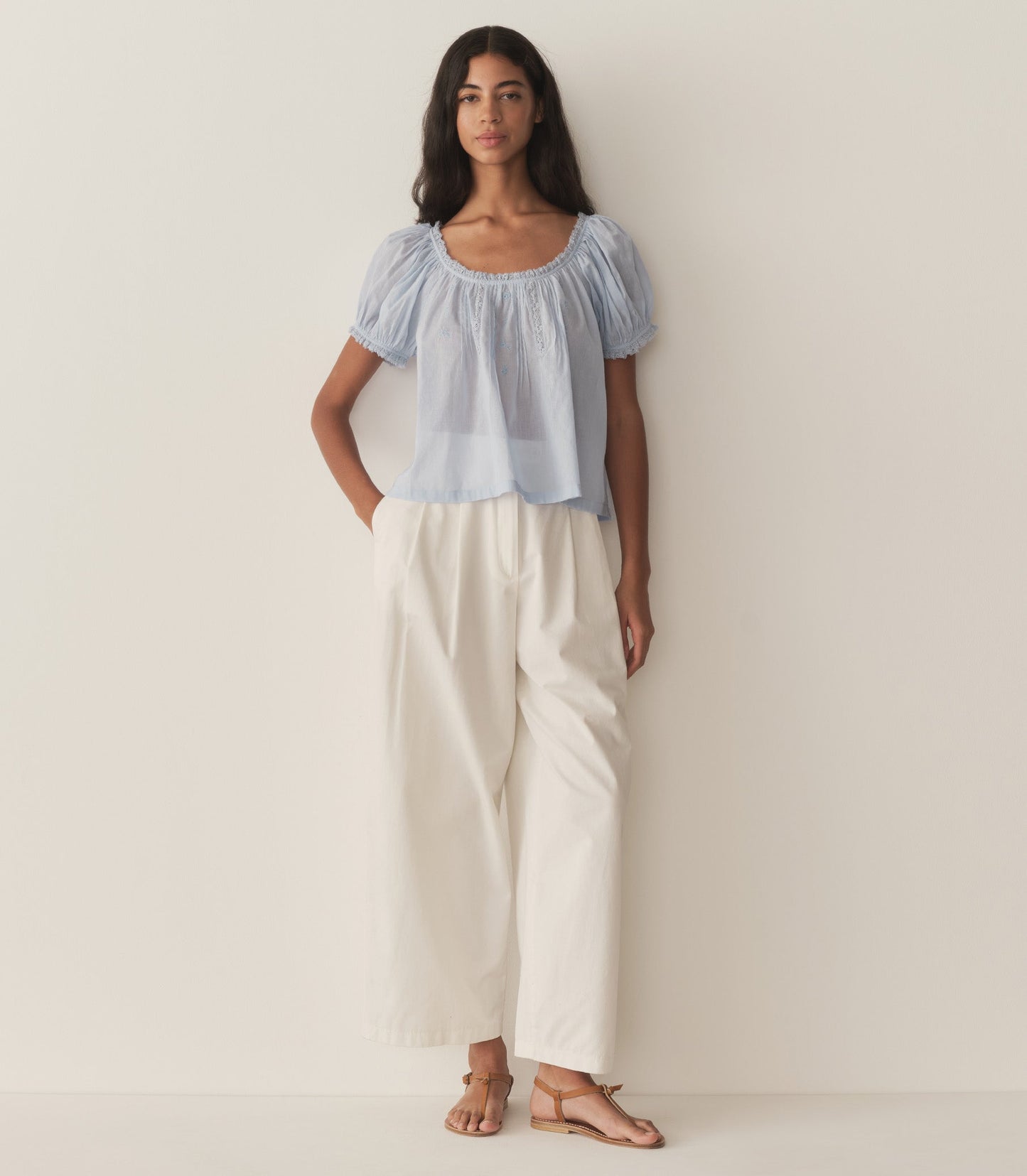 FREDERICA TOP -- ICY BLUE