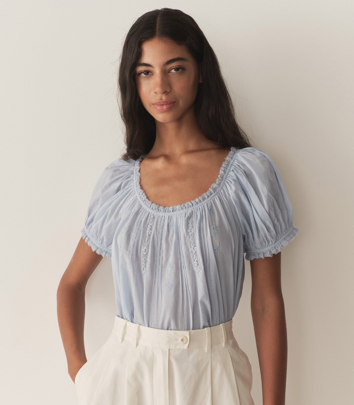 FREDERICA TOP -- ICY BLUE