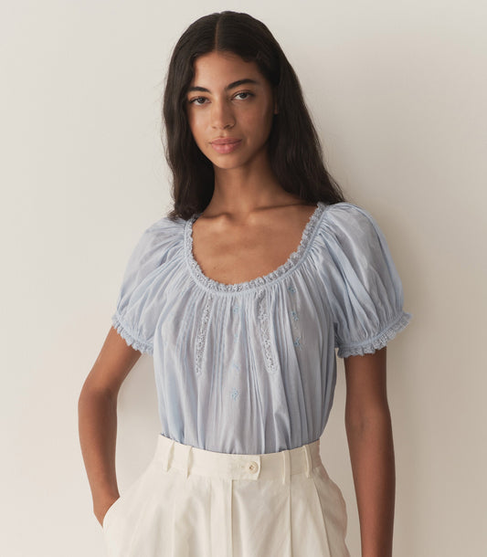 FREDERICA TOP -- ICY BLUE