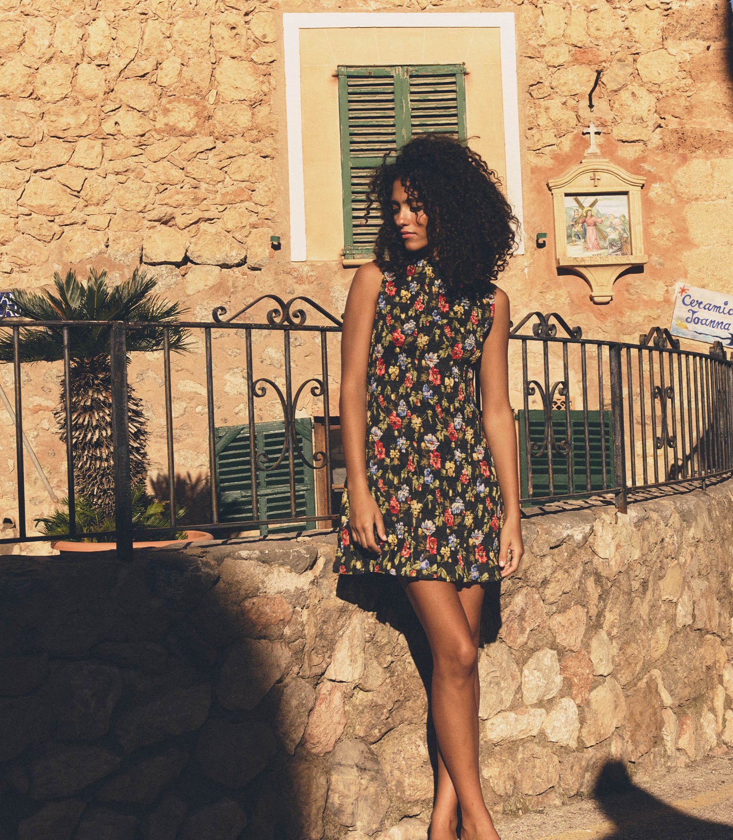 GIANNA DRESS -- NOIR WILD ROSE