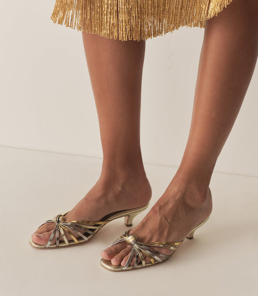 GIO SANDAL -- MIXED METALLIC LEATHER