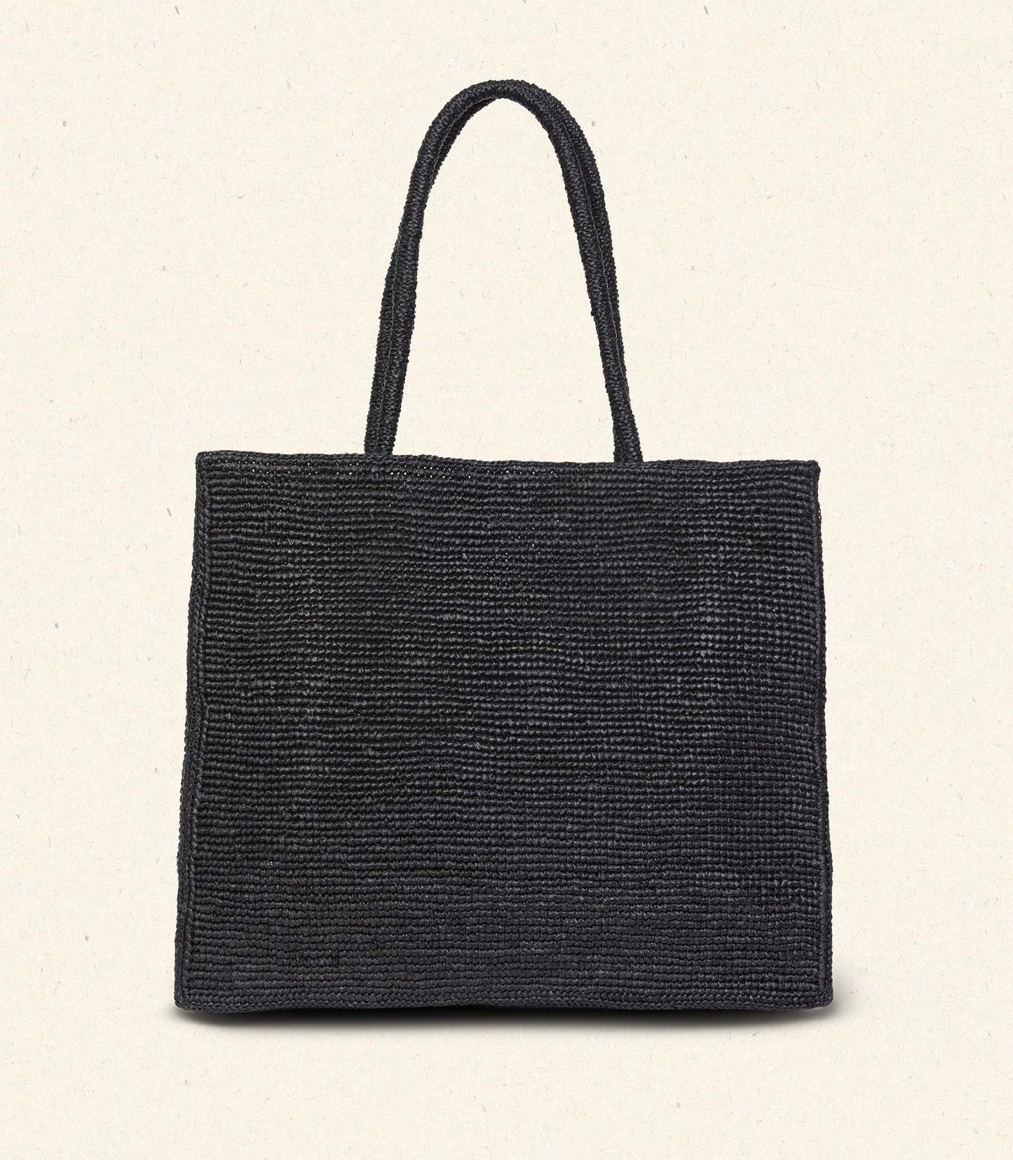 GRANDE MATHILDE BAG -- BLACK RAFFIA