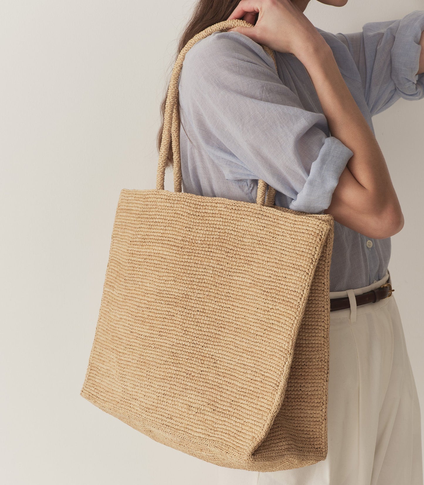 GRANDE MATHILDE BAG -- NATURAL RAFFIA