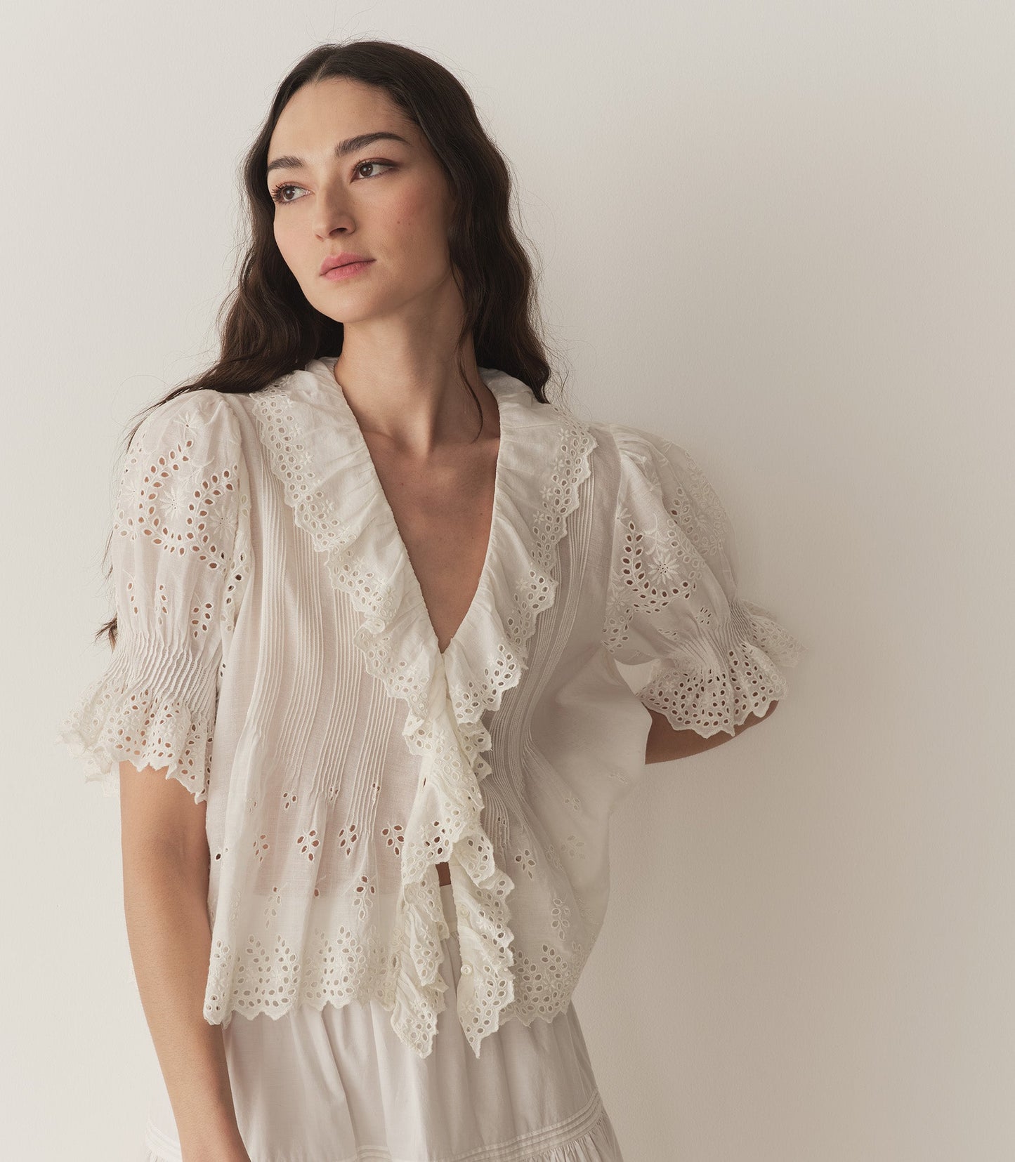 HENRI TOP -- SALT EYELET