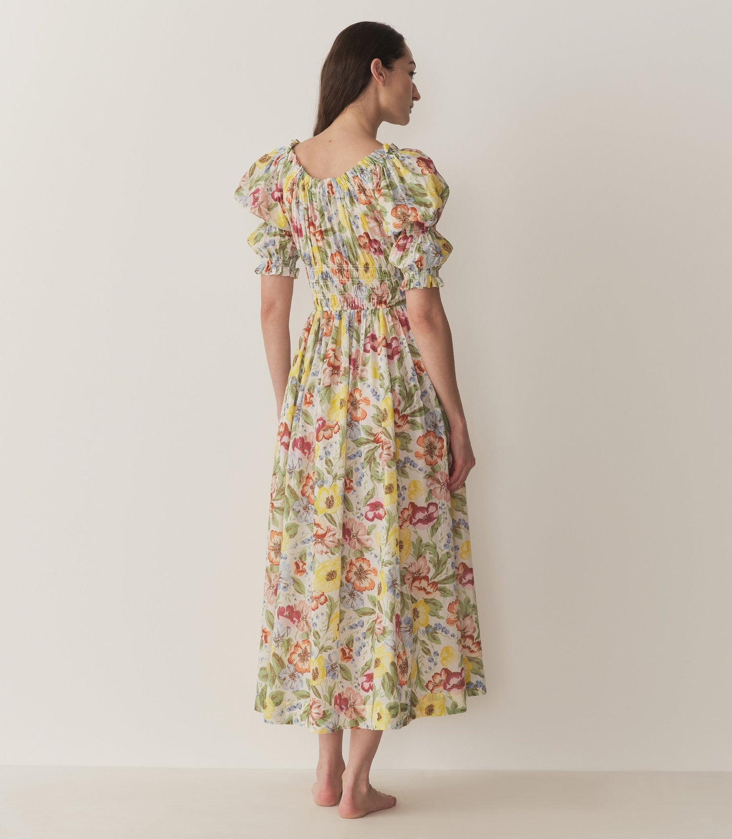 ISCHIA DRESS -- BLANC ANEMONE BLOOM