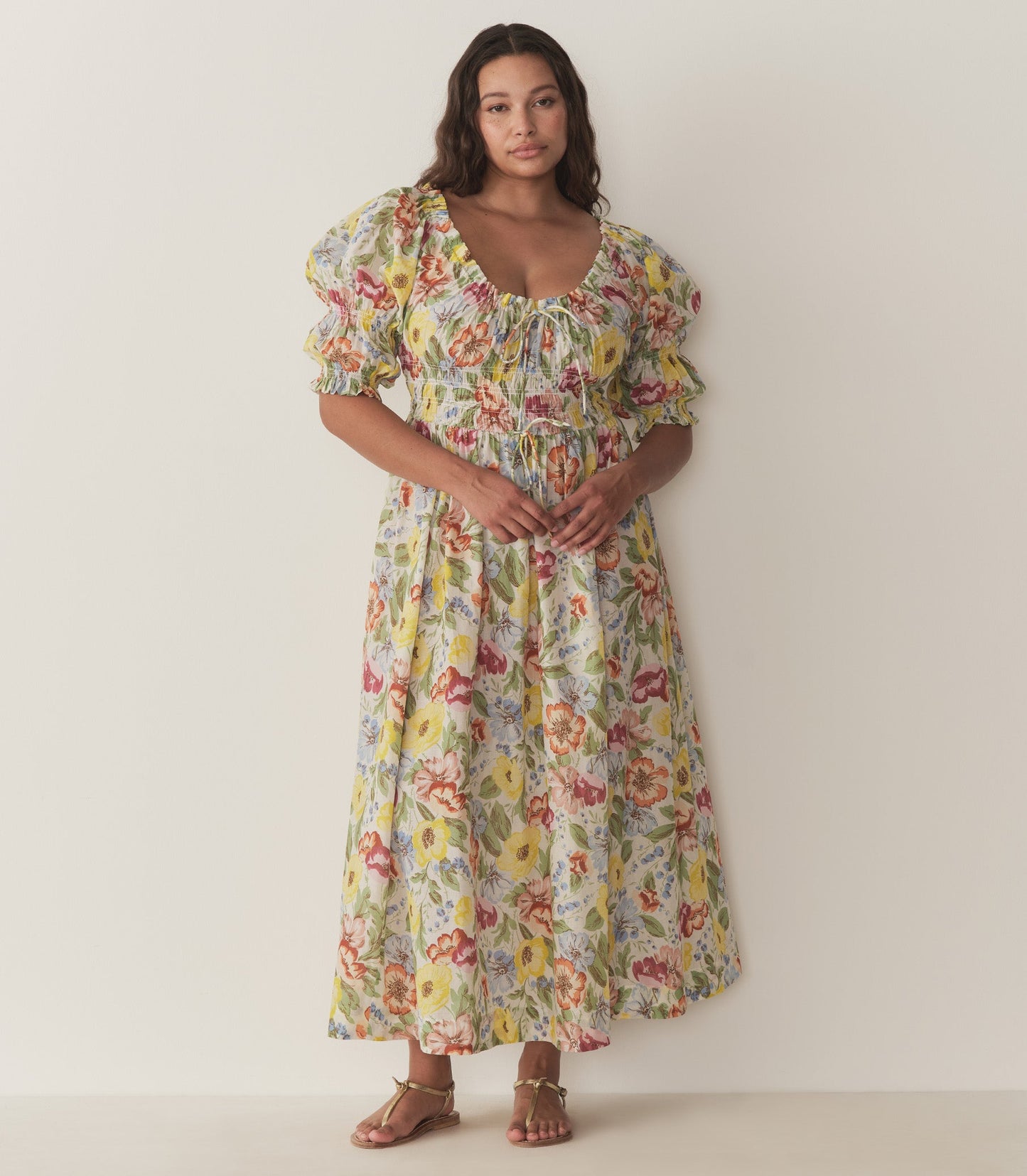 ISCHIA DRESS -- BLANC ANEMONE BLOOM