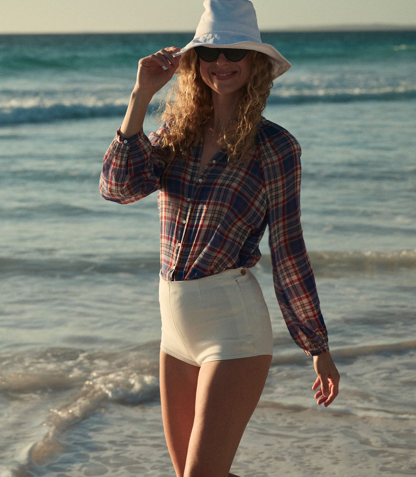 JANIS TOP -- CÔTE D'AZUR PLAID