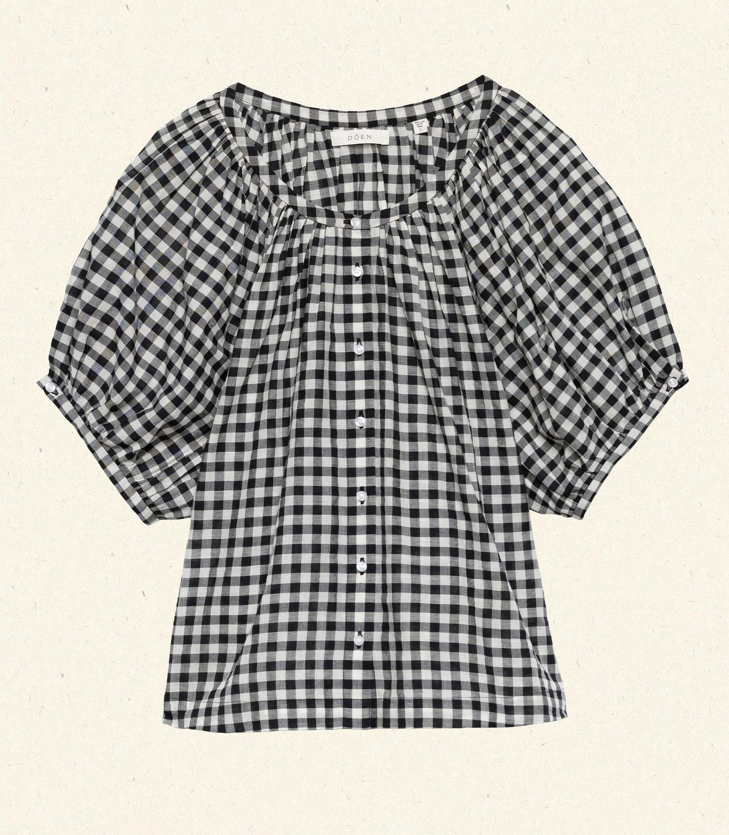 JUNE TOP -- NOIR GRETA GINGHAM