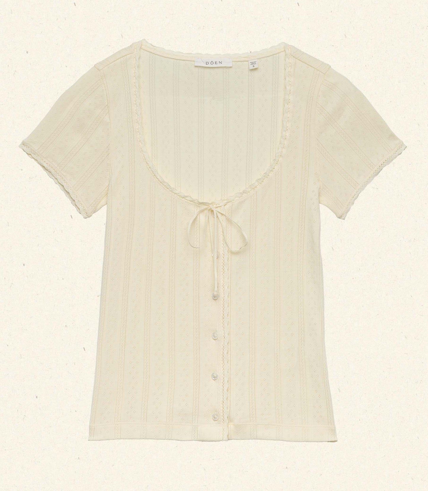 LARA TEE -- CREME CITRON QUELLE JOLIE POINTELLE