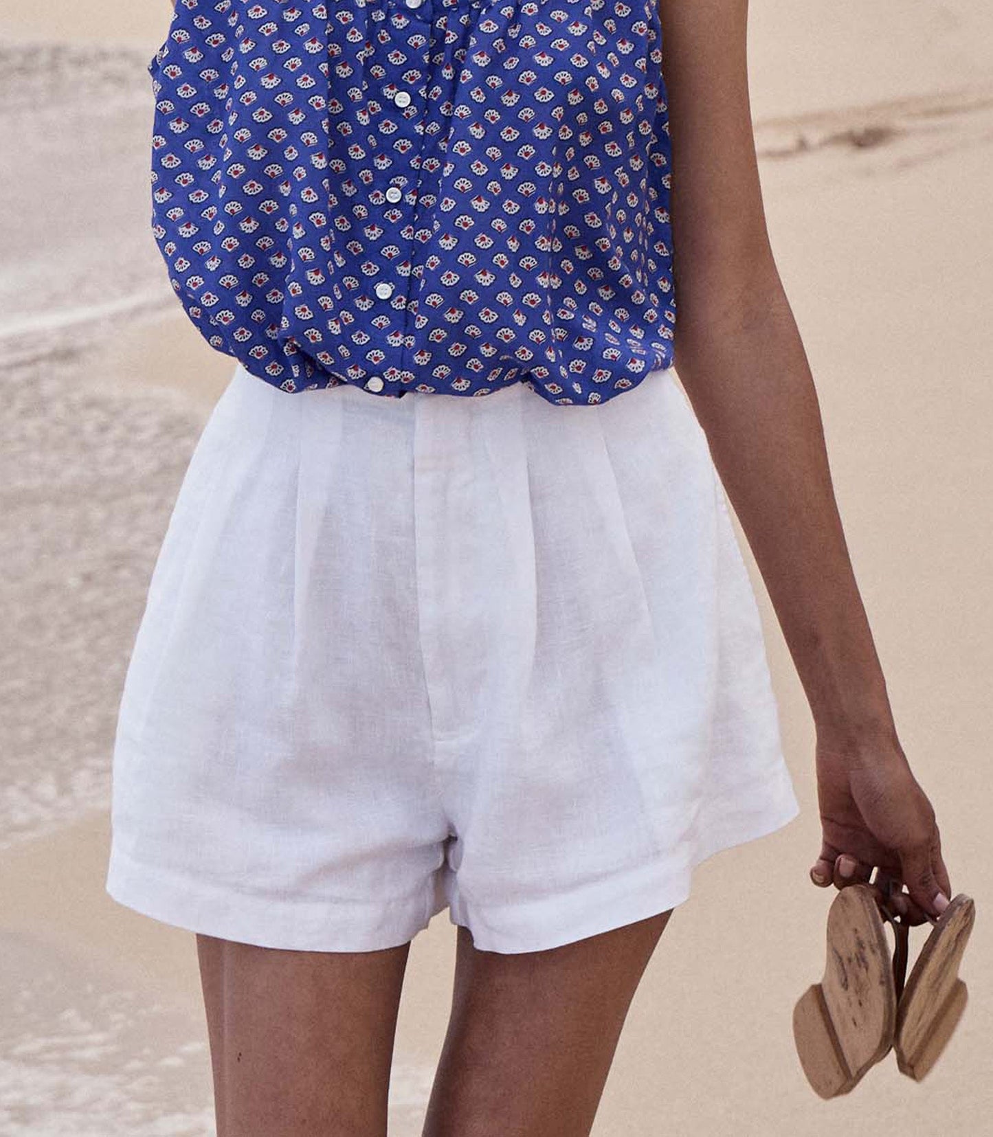 LARUE LINEN SHORT -- SALT