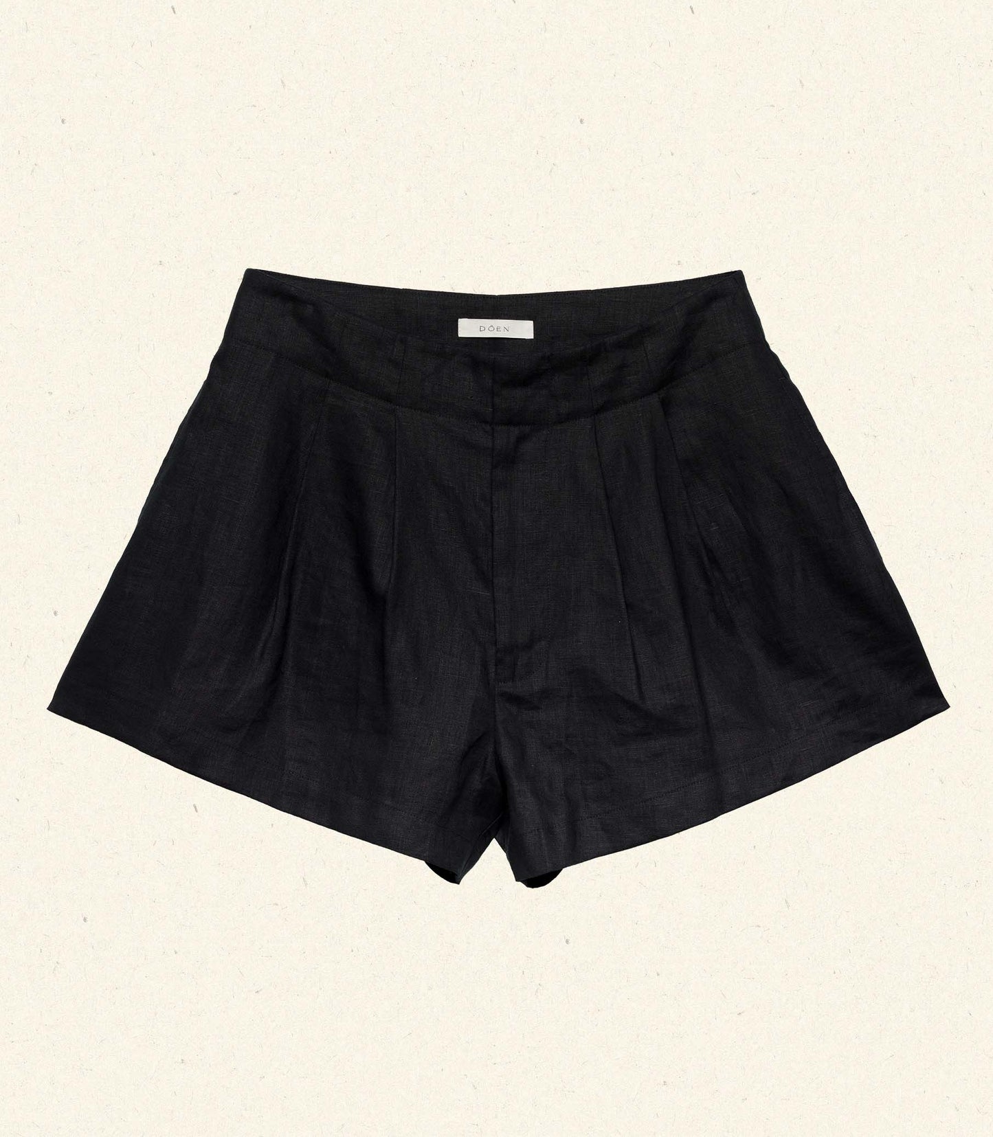 LARUE LINEN SHORT -- BLACK