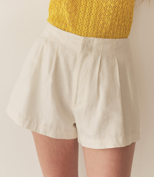 LARUE LINEN SHORT -- SALT