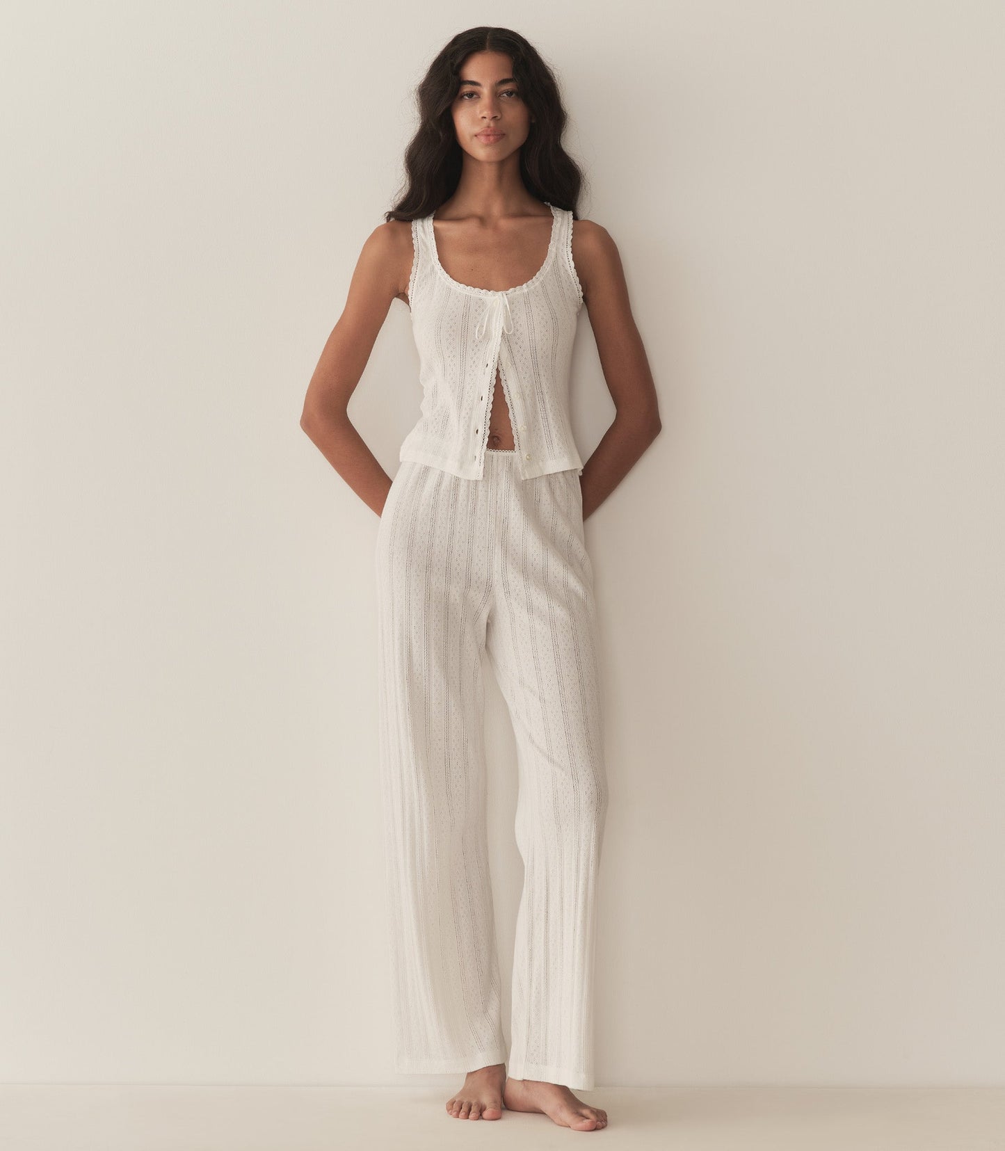 LAVON POINTELLE PANT -- SALT