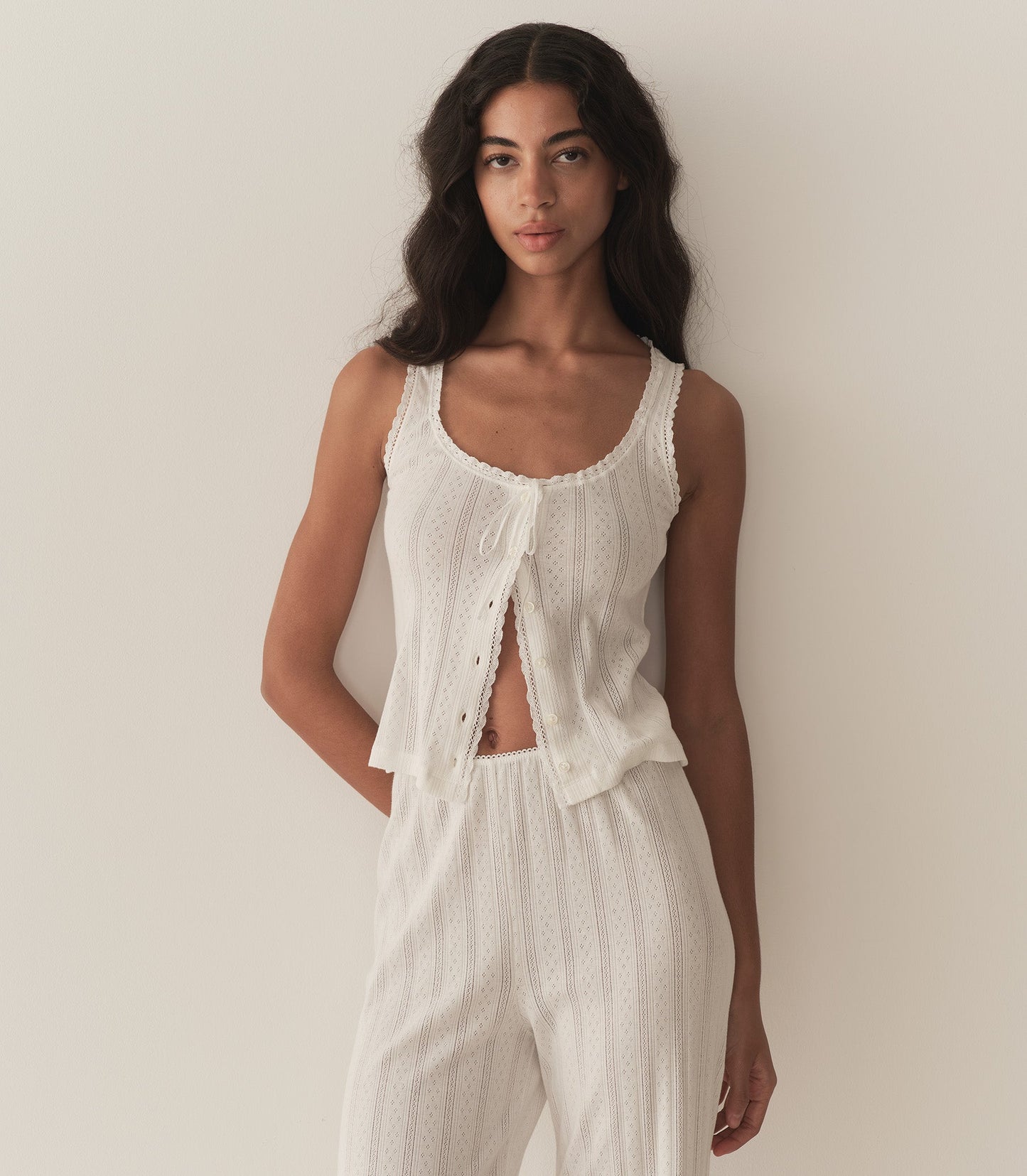 LAVON POINTELLE PANT -- SALT