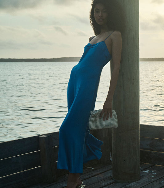 LORRAINE DRESS -- BLUE TOURMALINE