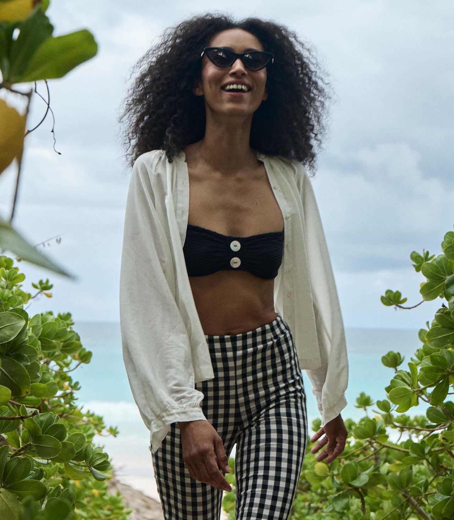LULA CROP PANT -- NOIR MARJORIE GINGHAM