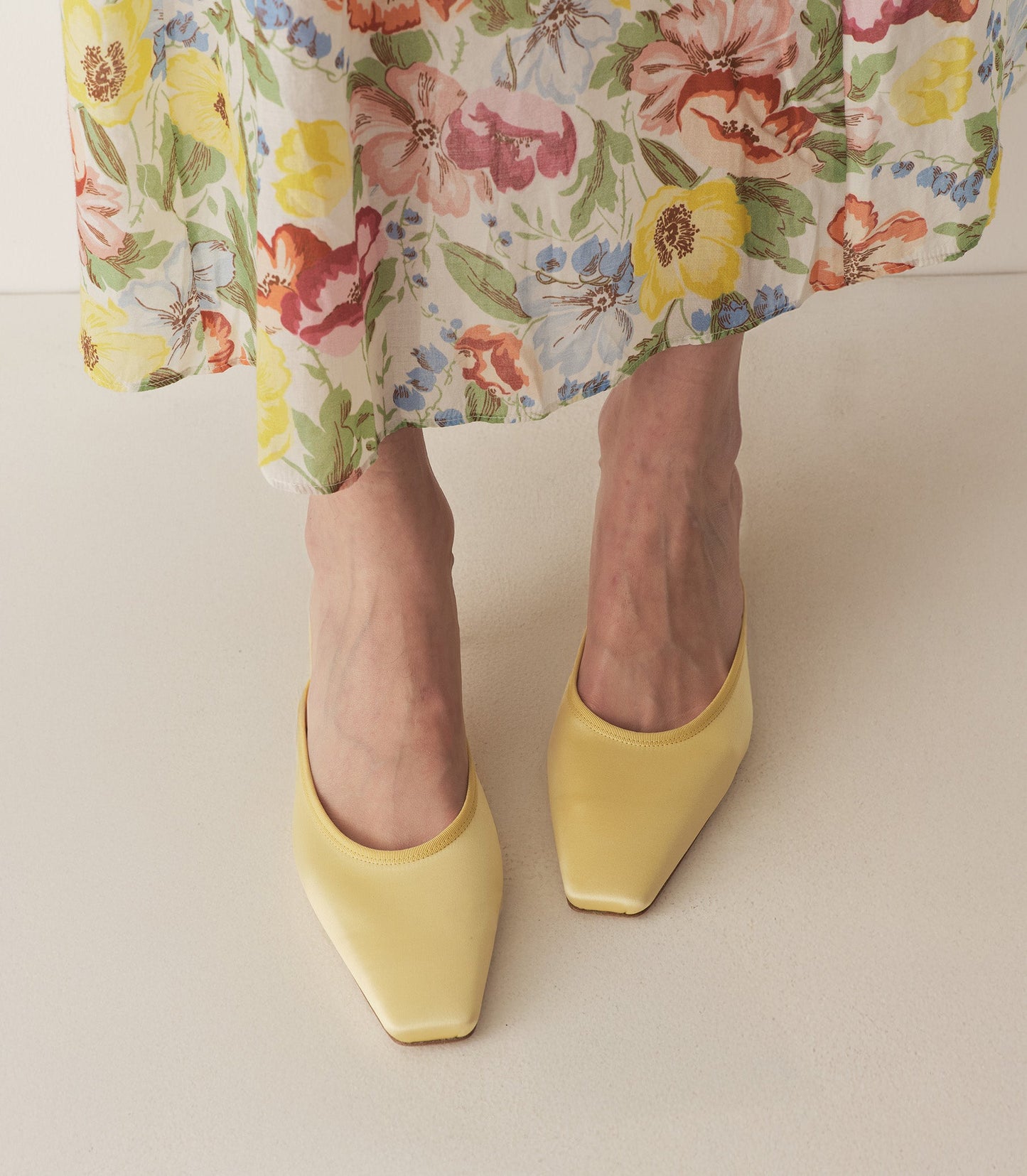 LUMA HEEL -- LEMON SATIN